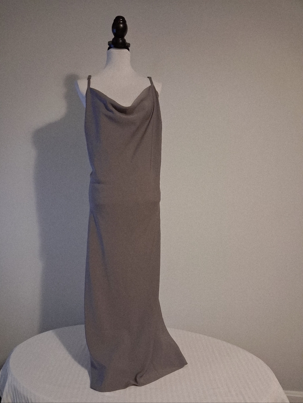 City Chic Taupe Cowl Neck Maxi Slip Dress Size 22